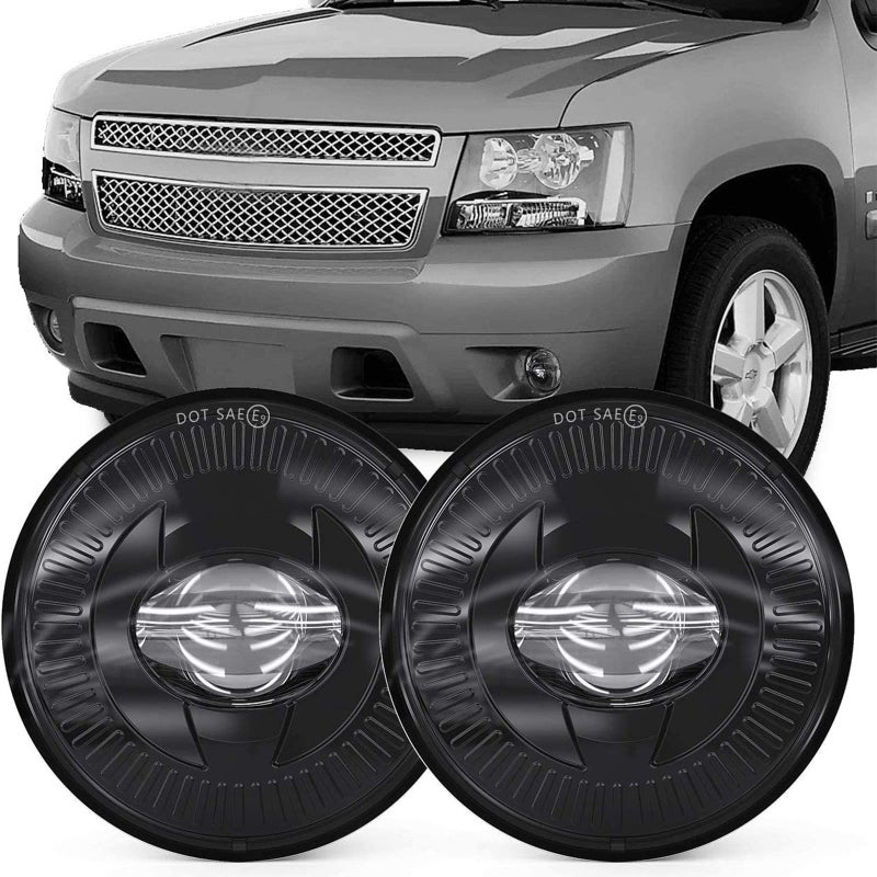 Led Fog Lights 5202 Compatible with Chevy 07-14 Suburban/Tahoe/07-13 Avalanche/10-13 Camaro/15-16 Colorado/15 Silverado/GMC Acadia/Yukon -1 Pair Black - Image 1