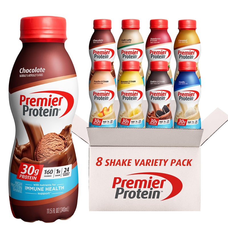 Premier Protein Shakes, 8 Flavor Variety Pack, 30g Protein, 1g Sugar, 24 Vitamins & Minerals, Nutrients to Support Immune Health 11.5 Fl Oz (8 Pack) - Image 1