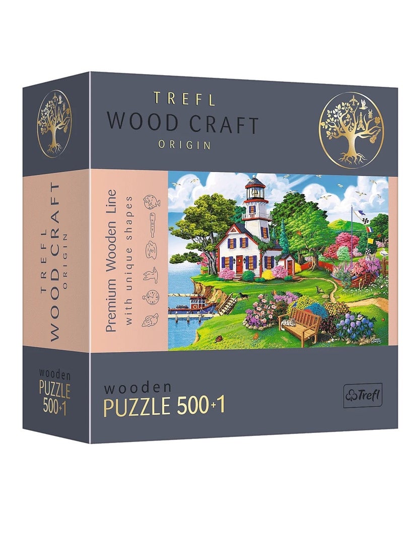 Trefl Puzzles - Wood Craft Summer Haven Wooden Puzzle 500+1 Pieces - 20161 - Image 1