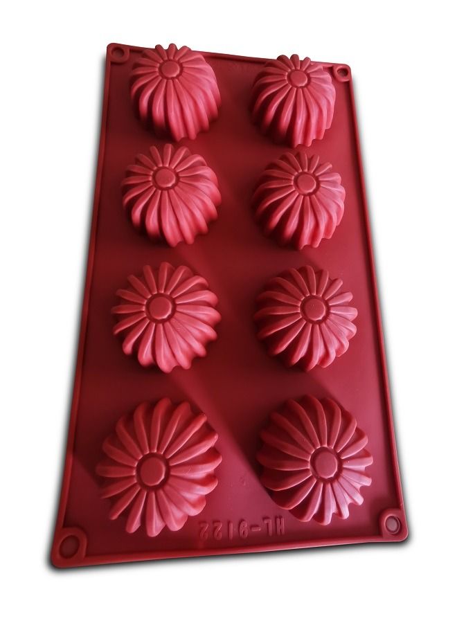 8 Cavity Flower Shape  Chocolate  Cake Soap Candy DIY Fondant Mould  - Image 1