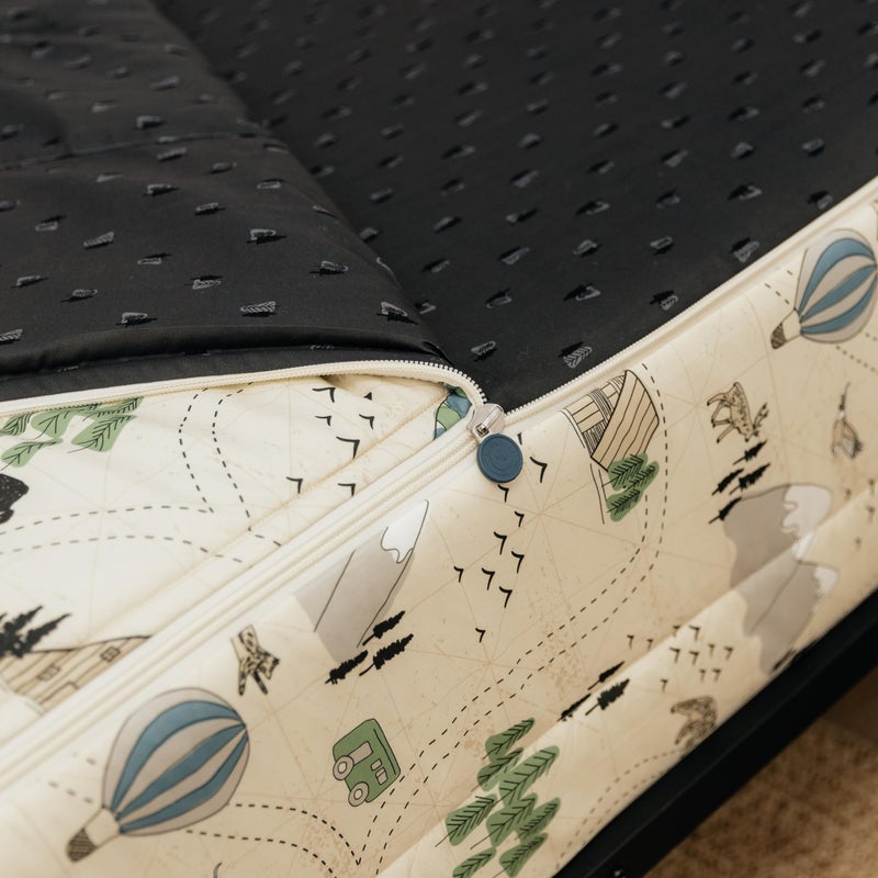 Beddy's Adventure & Wildlife Theme Durable Zipper Bedding for Kids, Bed in a Bag, Cream Comforter & Charcoal Sheets with Outdoor Explorer Design, Includes Pillowcase & Pillow Sham, Easy to Make & Wash - Image 5