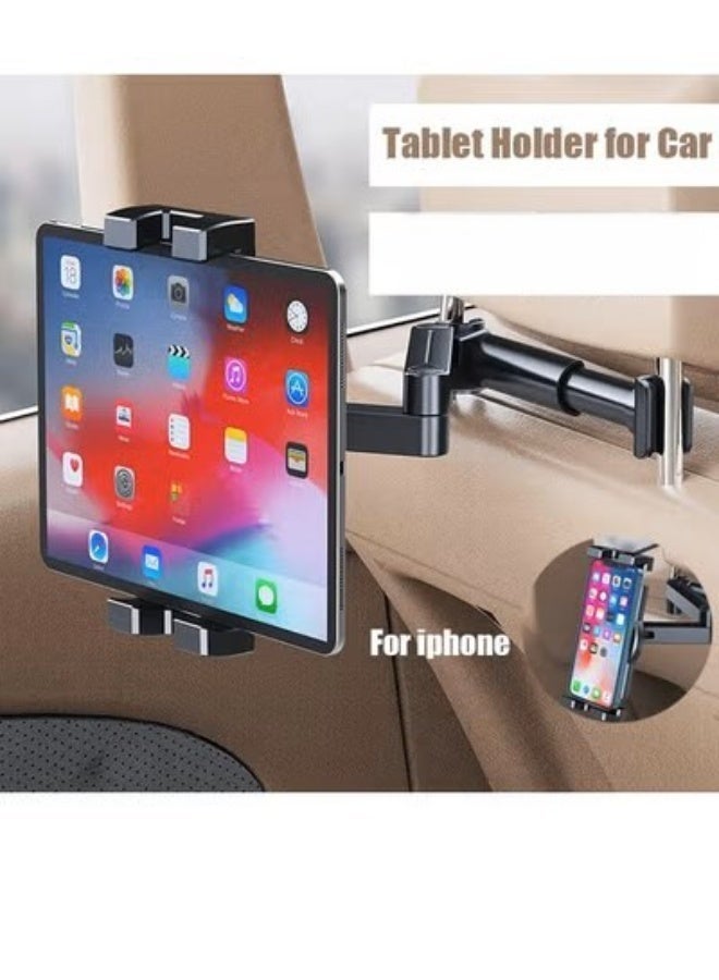 Tablet Holder for Car,ipad Car Holder Back Seat,Road Trip Essentials for Kids or Adults,Suitable for 4-12.9" Devices, Tablet Stand,Adjustable Distance,Rotating Screen - Image 1