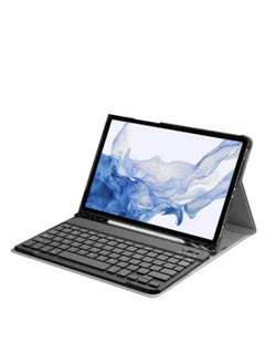 Samsung Galaxy Tab A7 Lite (T220 T225) English Arabic Smart Wireless Bluetooth Keyboard Case Cover With Pen Slot Black