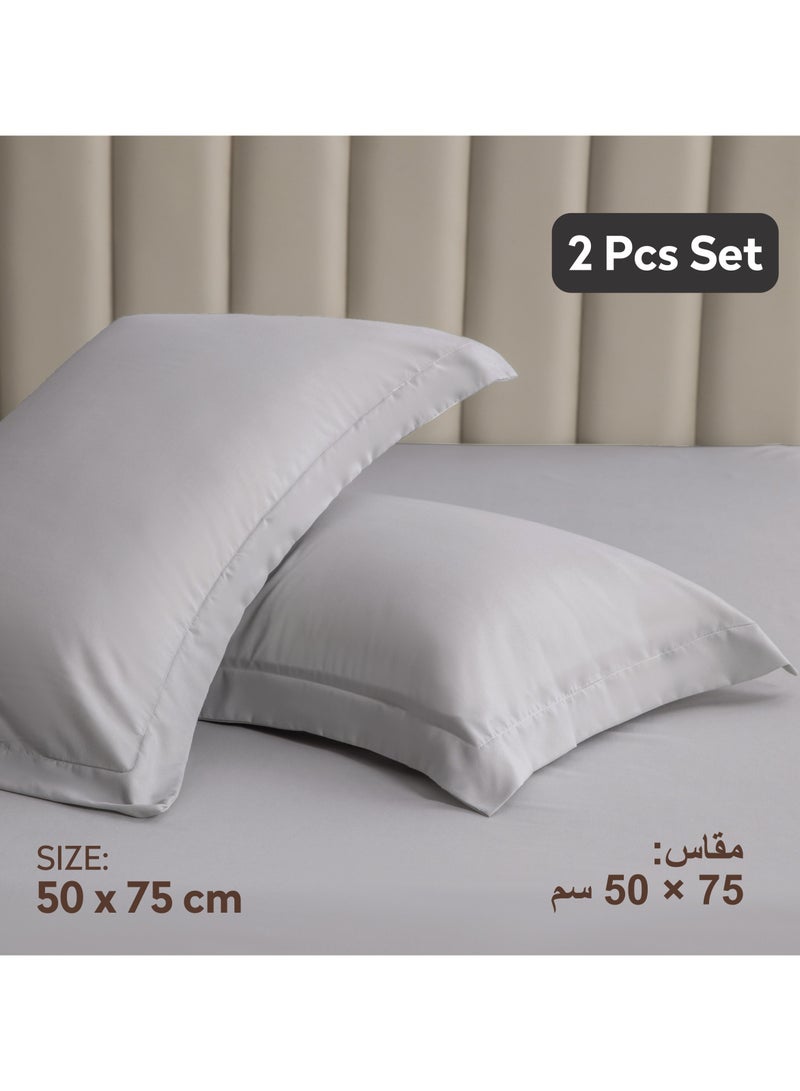 دوناتيلا غطاء وسادة 50×75 سم 2 قطعة فائق النعومة لون رمادي غامق  - Image 2