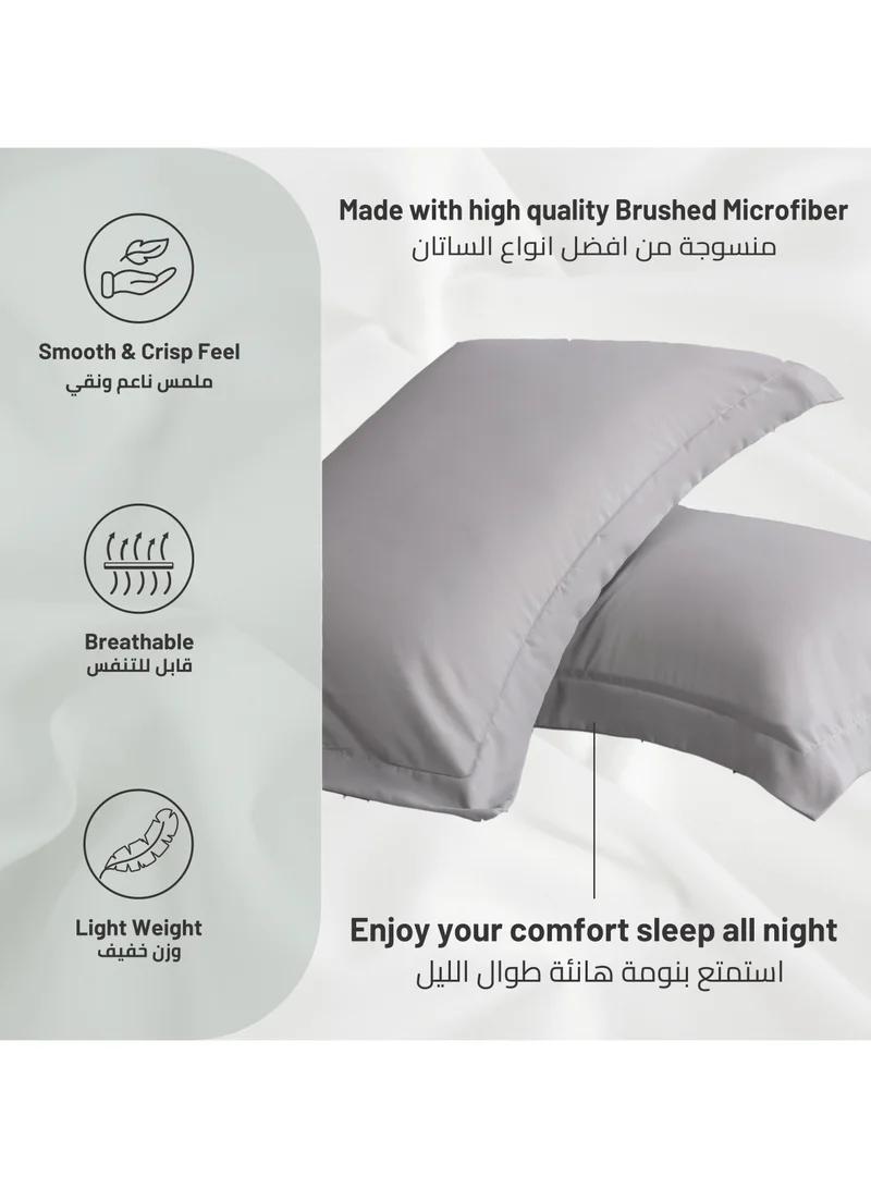 Donetella Standard Pillowcase Set of 2, Size 50x75 cm, Ultra Soft Brushed Microfiber, Envelope Closure, Durable, Wrinkle & Fade Resistant Pillow Covers