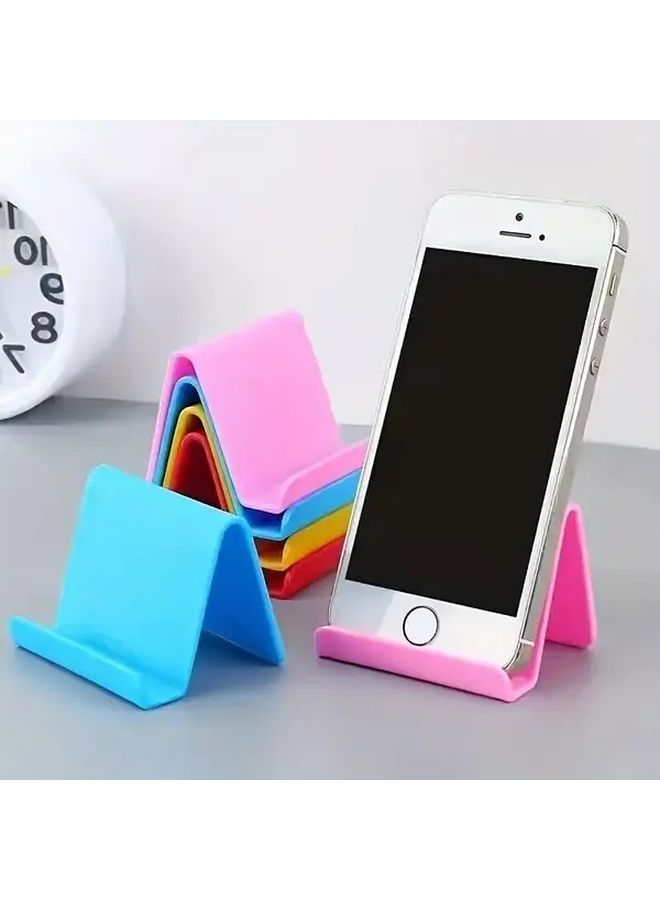 2pcs Color Mixing Plastic Phone Tablet Stand Adjustable Angle Portable Desktop Holder for Most Devices - Image 1