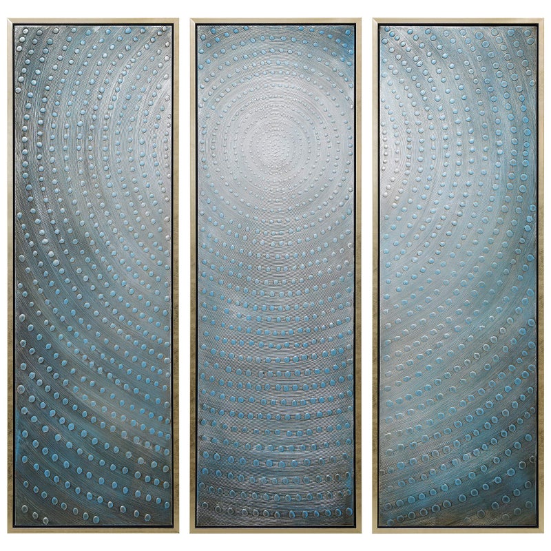 Empire Art Direct Empire Art Direct Abstract Wall Art Textured Hand Painted Canvas by Martin Edwards Triptych 60 x 20 each Concentric 