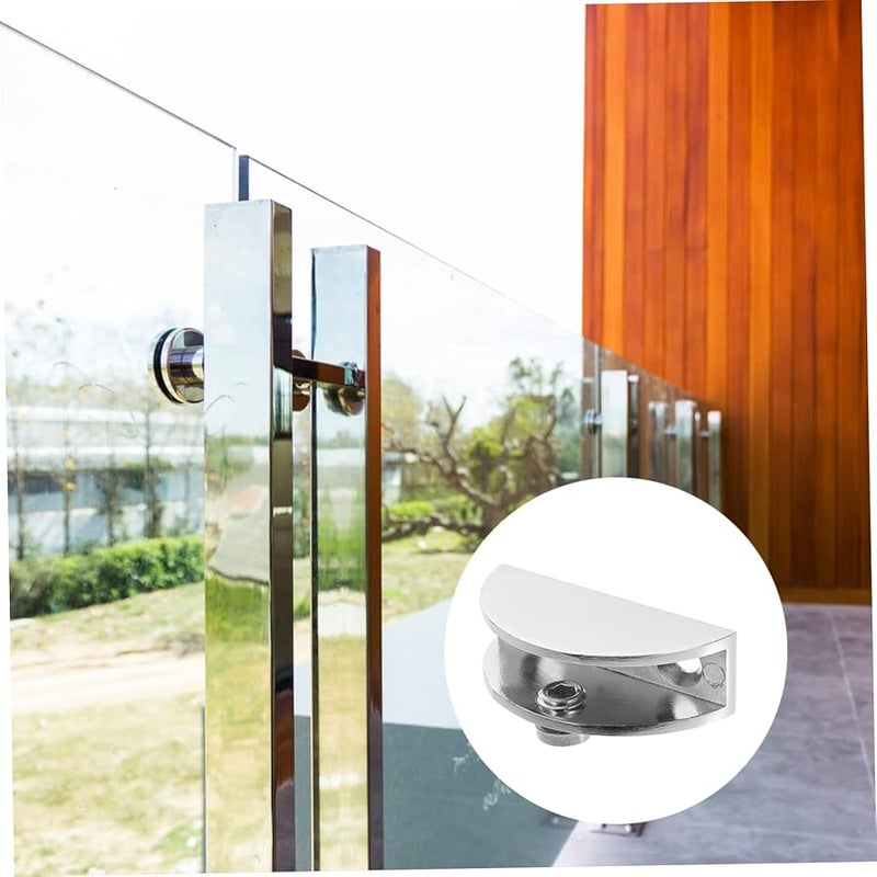 8Pcs Heavy Duty Zinc Alloy Glass Clips for Frameless Mirror Brackets Bathroom Kitchen Shelves Easy Install - Image 5