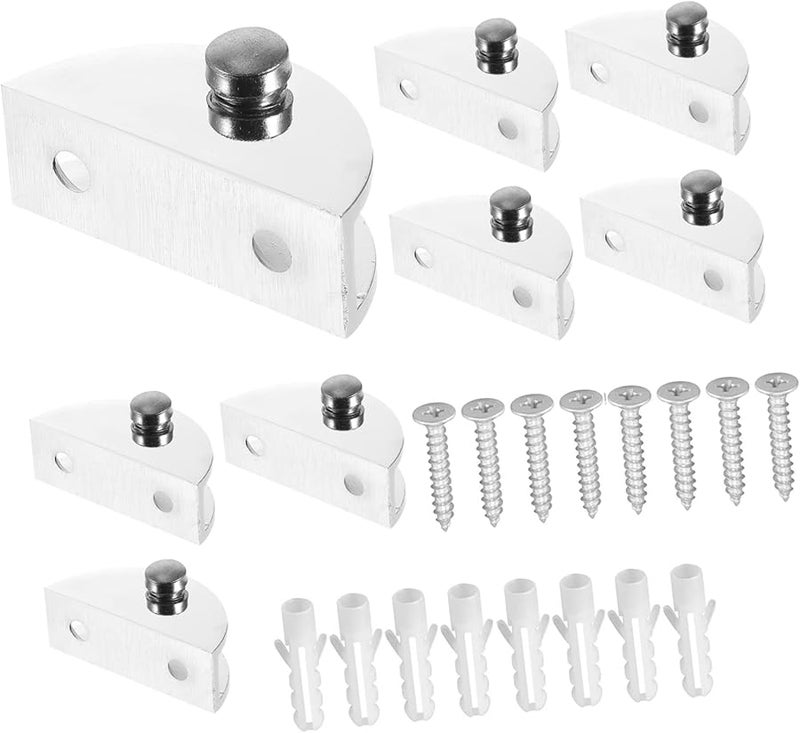 8Pcs Heavy Duty Zinc Alloy Glass Clips for Frameless Mirror Brackets Bathroom Kitchen Shelves Easy Install - Image 1