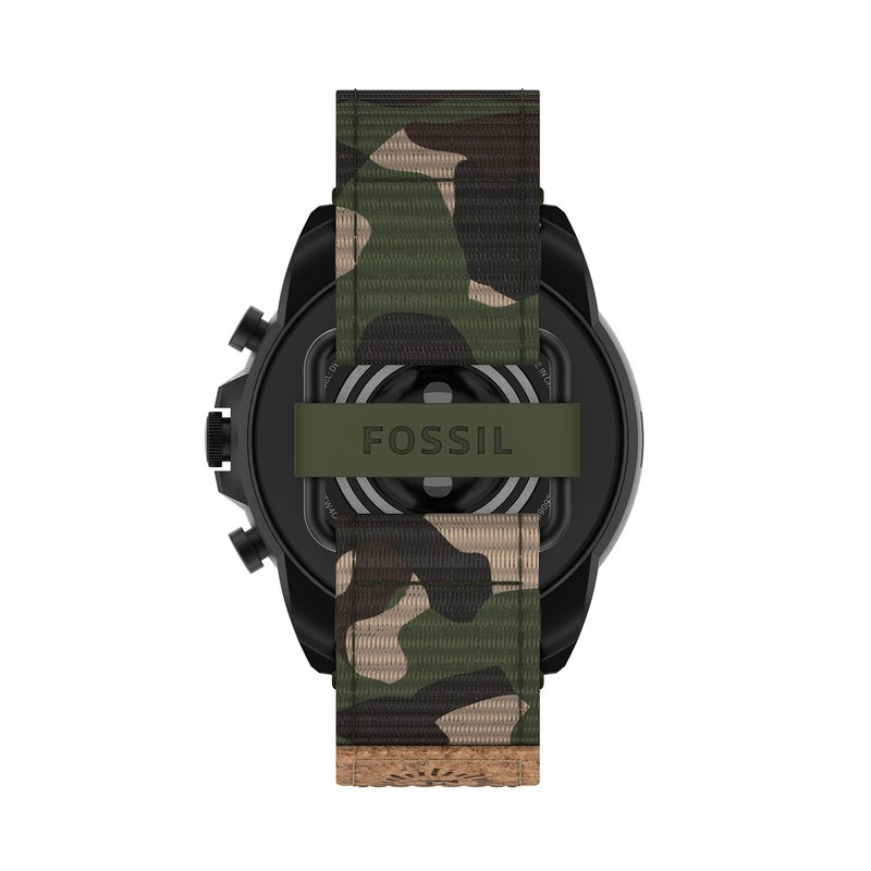 FOSSIL Fossil Men's Gen 6 44mm Stainless Steel and Cork Touchscreen Smart Watch, Stainless steel, Color: Black, Camo (Model: FTW4063V)  - Image 3