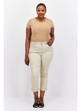 NYDJ Women Regular Fit Plain Stretchable Jeans, Beige  - Image 3