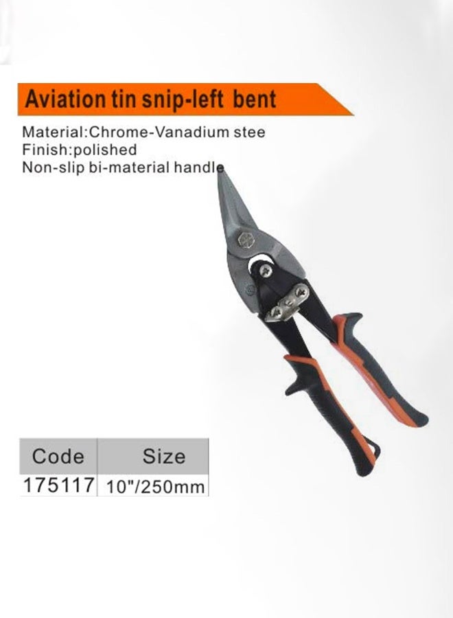 Weber High-Quality WEBER Aviation Tin Snip – Left Bent, 10" (250mm), Chrome Vanadium Steel - Image 1