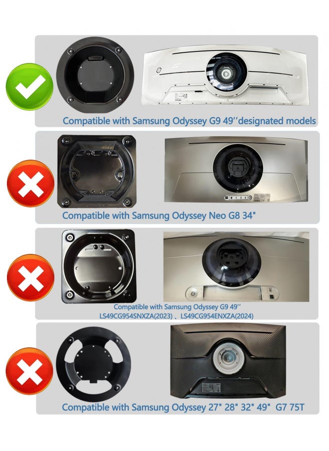 Tjyuze Wall Mount Adapter Bracket Compatible with Samsung Odyssey Neo G9 49'' Monitors C49G95T C49G97TSSN S49AG952NN S49AG950NL LC49G95TSSNXZA LC49G97TSSNXDC vesa Mount Adapter  - Image 1