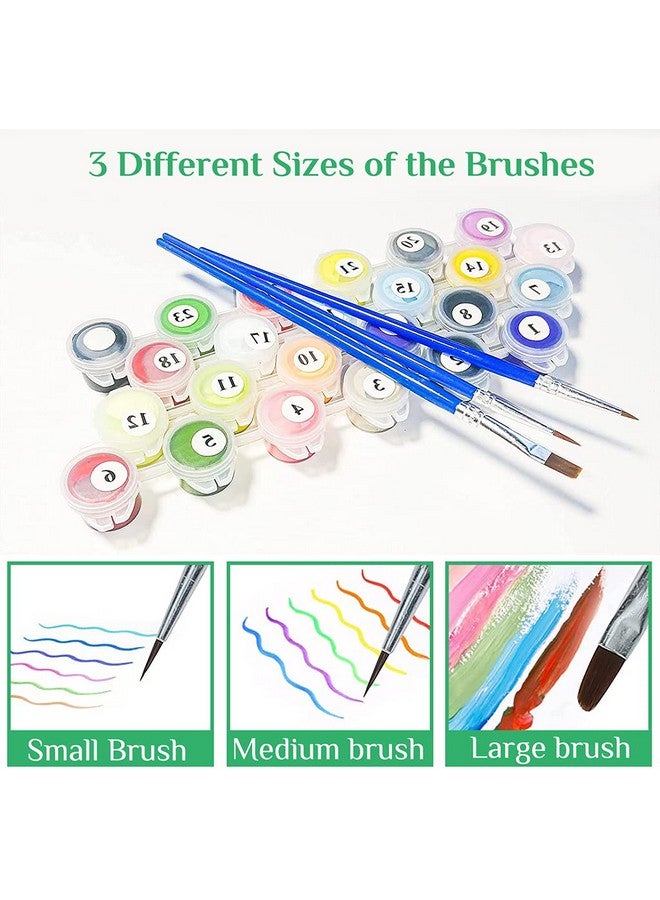 HASTHIP مجموعة هاشتيف® للرسم بالأرقام، رسم زيت DIY، رسم بالأرقام للأطفال والبالغين، مجموعة رسم الأشكال DIY مع فرش لتزيين الغرفة، متعددة الألوان، 16 × 20 بوصة - Image 2