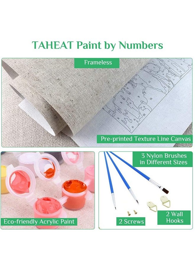 HASTHIP مجموعة هاشتيف® للرسم بالأرقام، رسم زيت DIY، رسم بالأرقام للأطفال والبالغين، مجموعة رسم الأشكال DIY مع فرش لتزيين الغرفة، متعددة الألوان، 16 × 20 بوصة - Image 3