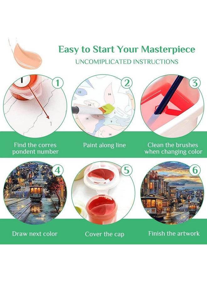 HASTHIP مجموعة هاشتيف® للرسم بالأرقام، رسم زيت DIY، رسم بالأرقام للأطفال والبالغين، مجموعة رسم الأشكال DIY مع فرش لتزيين الغرفة، متعددة الألوان، 16 × 20 بوصة - Image 5