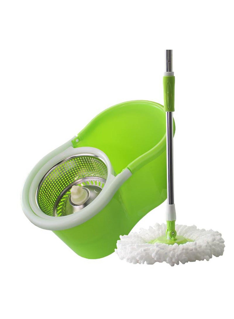 Self Spin Dry Cleaning Mop With Bucket Magic Hand Free Rotating Lazy Mop Portable Touchless Household Floor Cleaning Mop Cleaning Bucket Green - Image 4