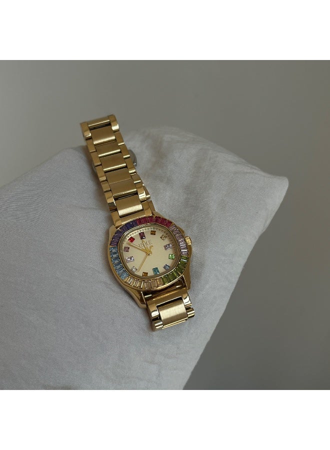 اياكي ساعة كوارتز نسائية فاخرة مرصعة بالألماس - Image 3