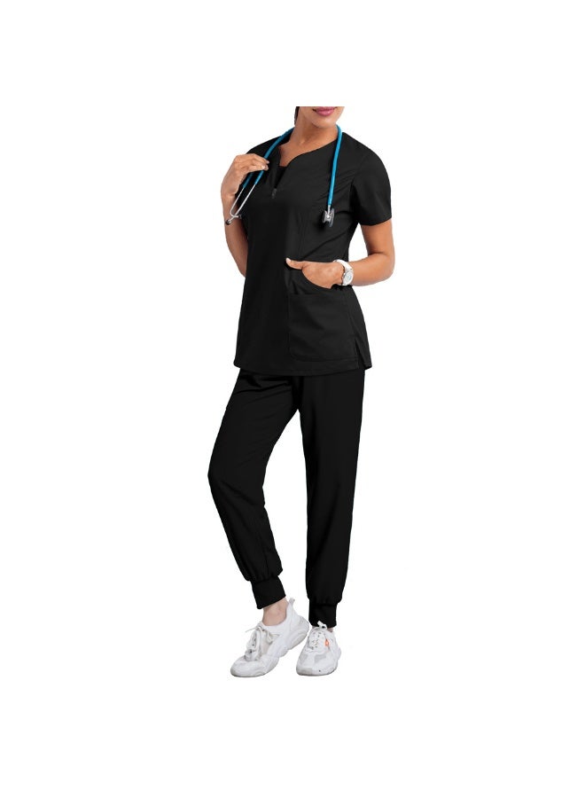 NIBEMINENT Summer Nurse Scrubs  Pet Grooming Institution Spa Scrubs Blouse Quick Dry Nurse Workwear - Image 2