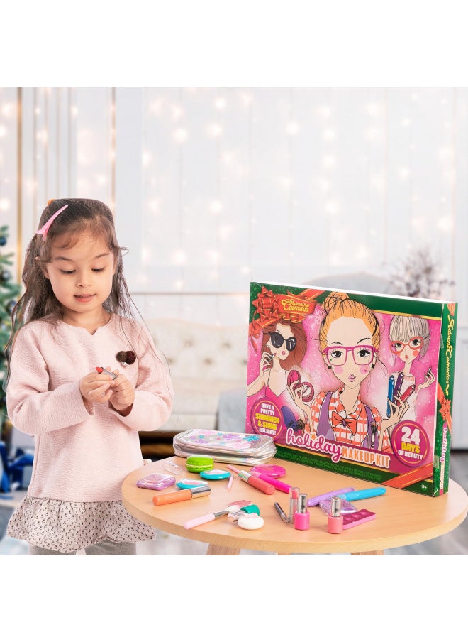 JOYIN JOYIN 24 Days Christmas Advent Calendar with Make Up Set for Girls 2023 Countdown Calendar with Full Makeup Dress Up Set with Bag for Kids Party Favors, Classroom Prizes, Xmas Gift  - Image 5