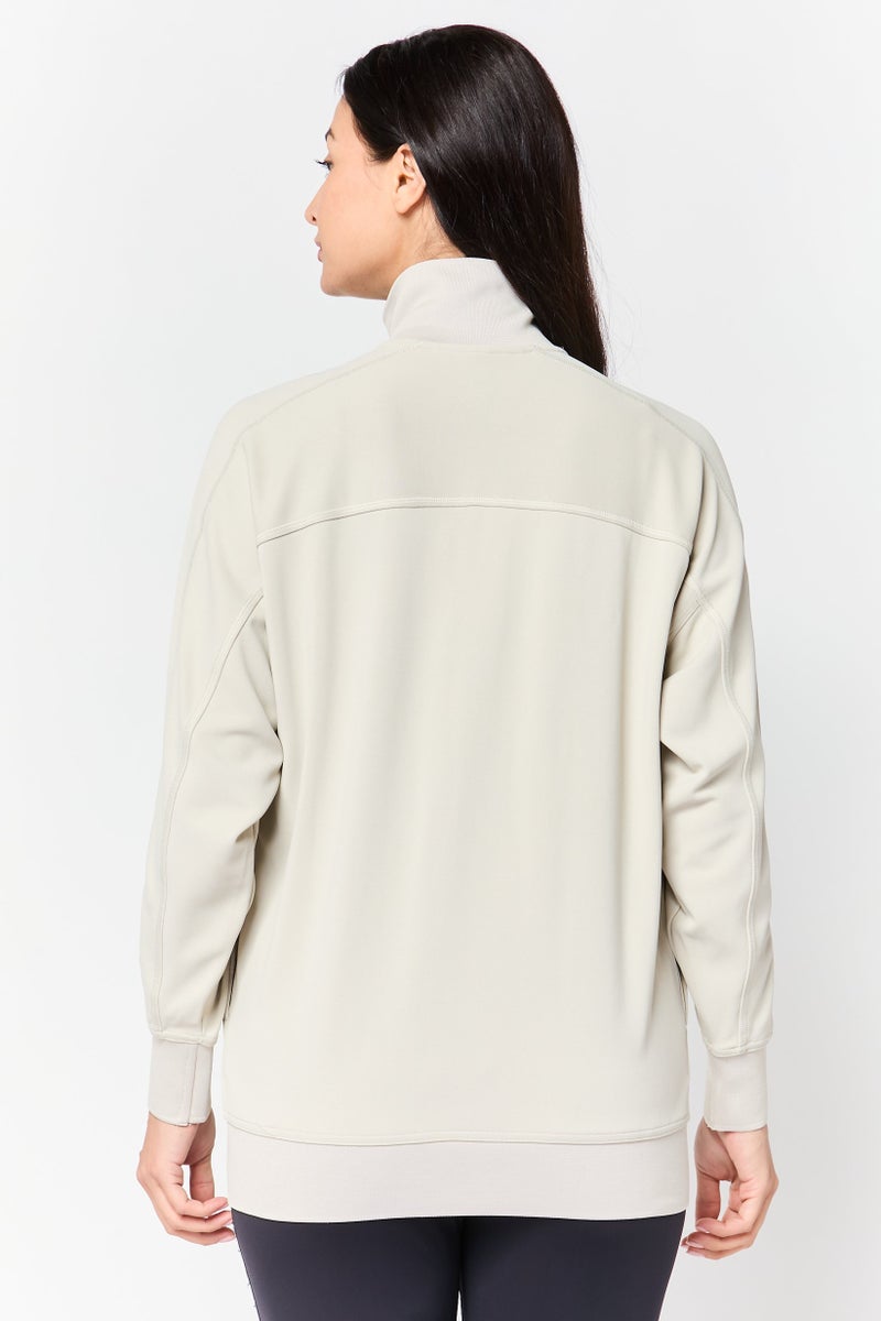 Adidas x Stella McCartney Women Sportswear Fit Long Sleeve Outdoor Jacket, Beige - Image 4