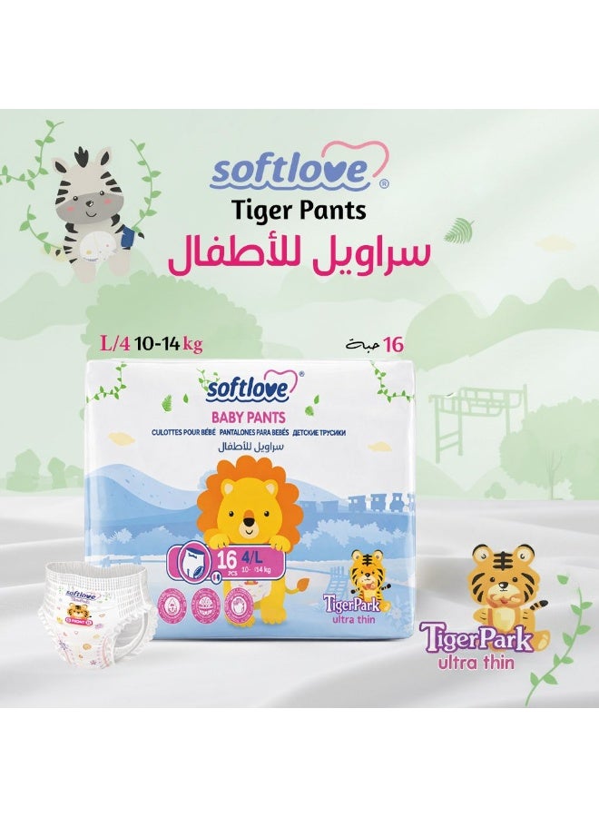 Softlove | Tiger Park | premium baby diaper (PANTS) 4/L 16 PCS