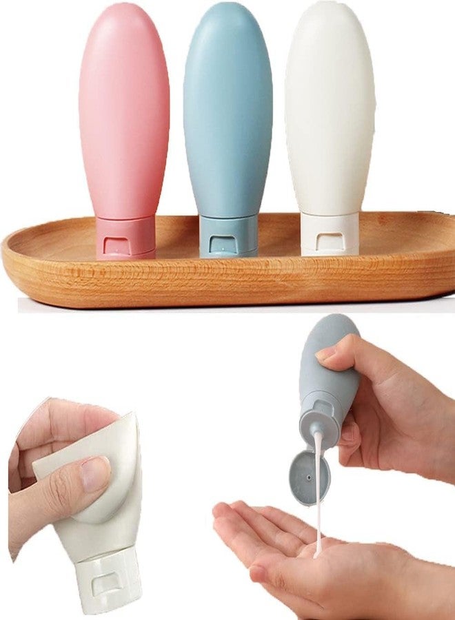 HEVIR 3 Pcs Travel Toiletries Bottles 60 ML - Refillable Shampoo, Conditioner & Body Lotion Dispenser - Empty Squeeze Bottle Containers for Travel, Leakproof and Portable - Image 2
