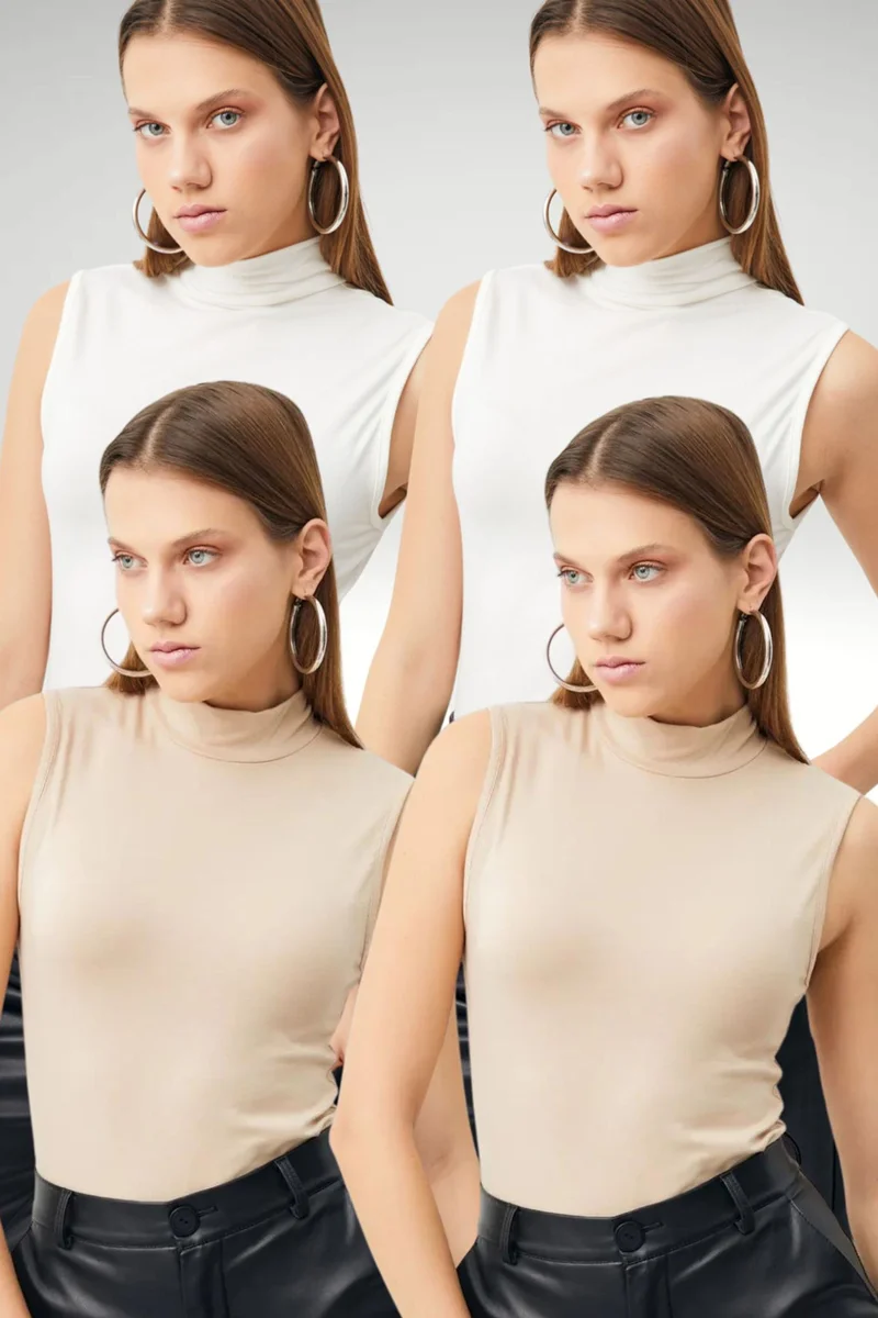 Bipantolon BIPANTOLON Women's 4-Pack Half Turtleneck Bodysuits