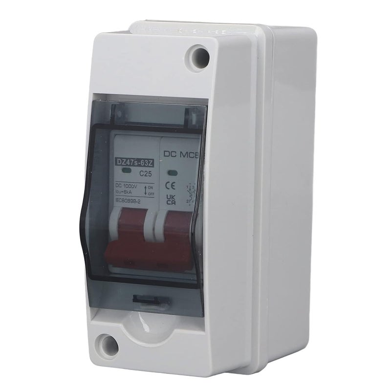 klarako DC PV Miniature Circuit Breaker, Overload Protection Air Switch, Solar IP65 Waterproof PV Disconnect Switch, 2P Photovoltaic System, DC1000V 25A - Image 1