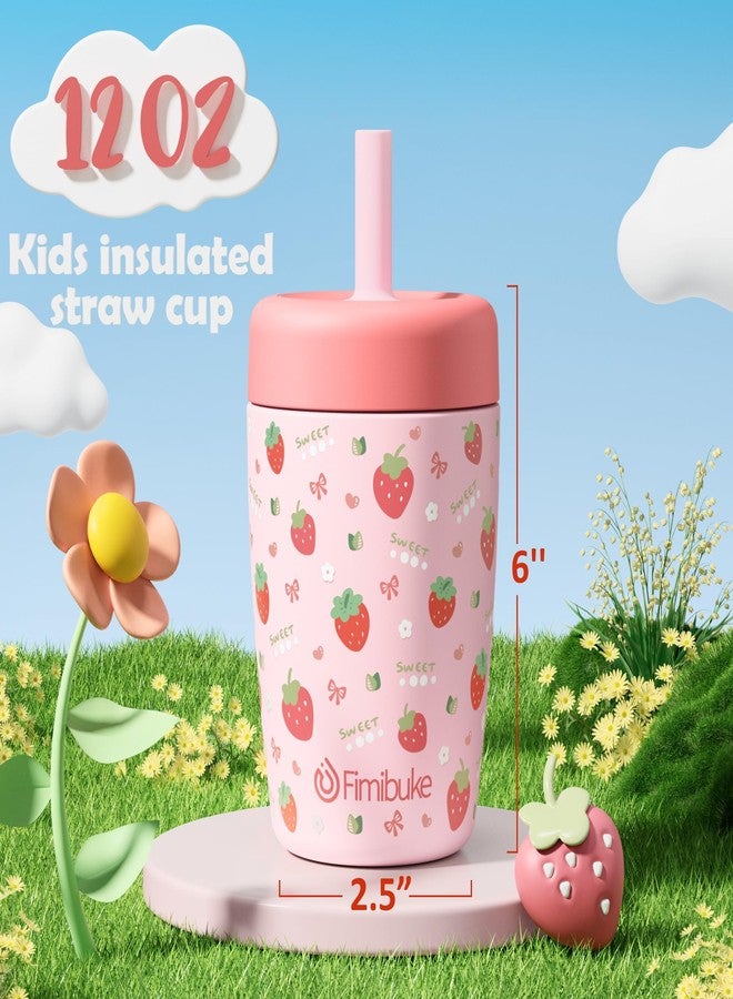 Fimibuke Kids & Toddler Cups Spill Proof, 12 OZ Capybara Insulated Sippy Cups for Toddlers Boys Girls, Toddler Straw Tumbler, Stainless Steel Kids Water Bottle with Twist Lids & Silicone Straw, 2 Pack - Image 2