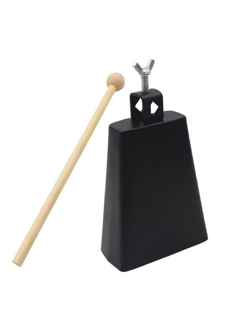 Demeras 6 Inch Durable Cowbell Instrument Metal Percussion Cowbell with Stick for Beginners Music Lovers  - Image 1