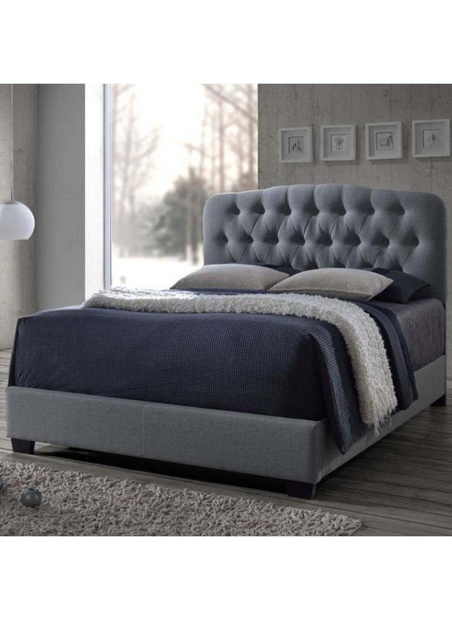 Homzmart MDF, Swedish Wood and Chanel Single Bed 100x200x135 cm - Grey  - Image 1