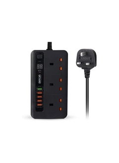 Generic 3 Way Power Extension Cord with USB, Anti-Static Power Socket, 3 Meters Cable, 24 hours Timer, 4 USB Port & 1 USB with Quick Charge 3.0  - Image 1