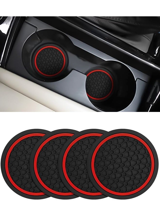 4PCS Car Cup Holder Coasters,2.76 Inch Non Slip Waterproof Dustproof Universal Vehicle Interior Accessories - Image 1