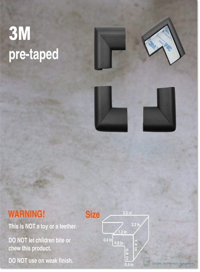 MADHYA Safety Cushion Corner Protector for Baby, Soft Rubber Foam Furniture Corner Bumper Guards, Child Proofing Corner Guard, Home Furniture Safety Bumper, Baby Proof Table Protectors, Pack of 4 - Image 4