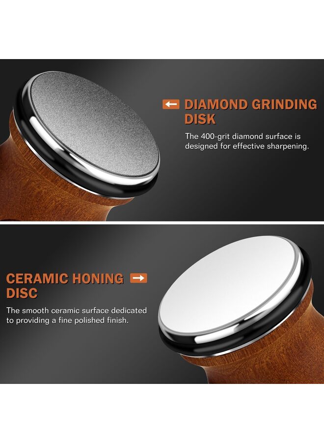 Rolling Knife Sharpener Tool Kit, Multi-Angle Magnetic Roller Sharpeners for Kitchen Knives, Diamond&Ceramic Knife Sharpening System Set, Offers 15&20&25 Degree Sharpening - Image 2