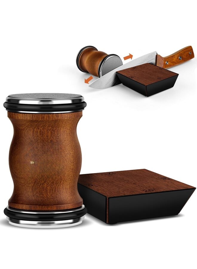 Rolling Knife Sharpener Tool Kit, Multi-Angle Magnetic Roller Sharpeners for Kitchen Knives, Diamond&Ceramic Knife Sharpening System Set, Offers 15&20&25 Degree Sharpening - Image 1