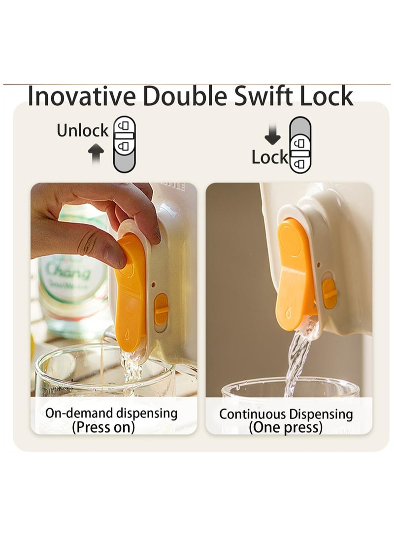SYOSI Plastic Drink Dispenser With Spigots, Leakproof Fridge Drink Container, Large Capacity Beverage Dispenser, Refrigerator Water Bottle with Lid Handle, Cold Kettle Tea Milk Lemonade Container  - Image 5