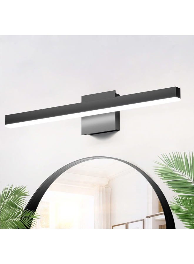 Aipsun 23.6 inch Modern Black Vanity Light LED Black Bathroom Vanity Light Fixtures Black Wall Light for Bathroom (White Light) - Image 1