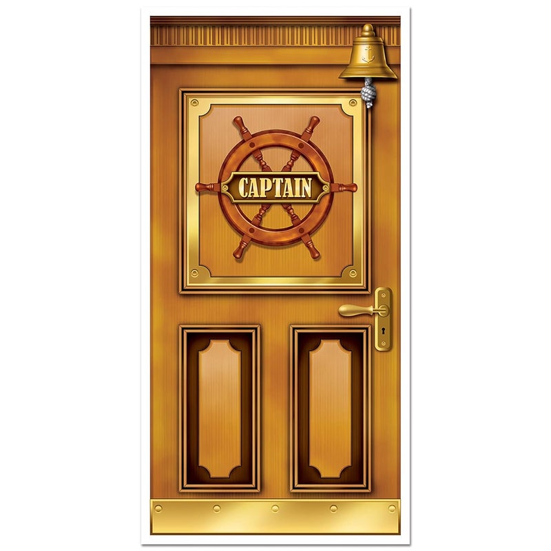 Beistle Nautical Cruise Ship Door Cover - Captain Design, 30-Inch by 5-Feet - Image 1