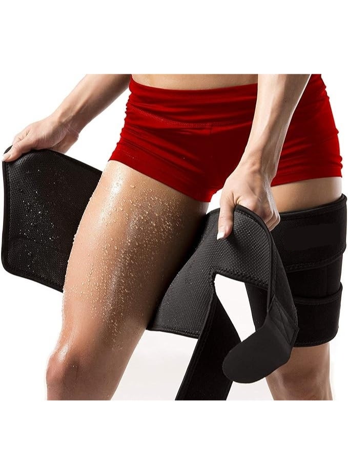 مشذبات الفخذين للرجال والنساء - لف الجسم بالساونا لتدريب الخصر للساقين (مجموعة من قطعتين) - Image 1