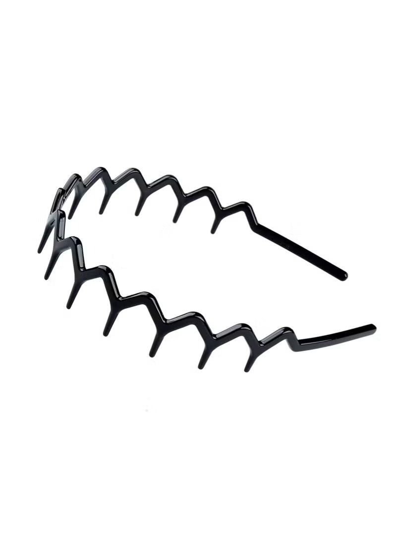 Gecomo 2-Pack Zig Zag Shark Tooth Hair Comb Headband - Black Plastic Non-Slip Hair Accessory for Women - Image 3