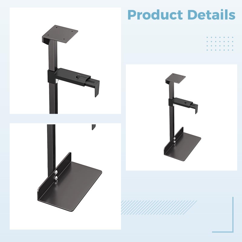 Under Desk CPU Tower Mount Adjustable Heavy Duty Metal Computer Holder - Image 3