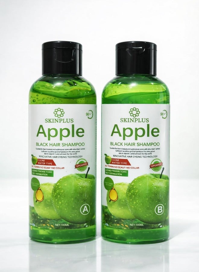 Skinplus Apple Hair Color Shampoo - Instant Black Hair Treatment(100ml + 100ml) - Image 2