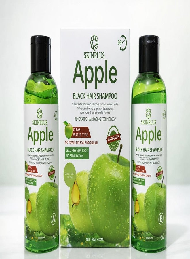 Skinplus Apple Hair Color Shampoo - Instant Black Hair Treatment(100ml + 100ml) - Image 1