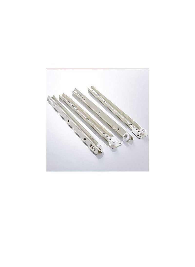 Robustline Roller Wheel Cabinet Drawer Keyboard Slide Glide Runner 2 Pairs (1.0mm Thickness), Heavy duty drawer slides (10") - Image 2