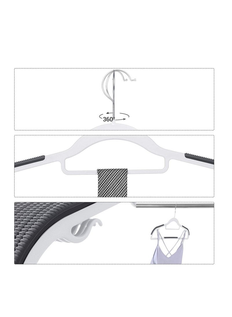 Bukela Clothes Hangers, Heavy Duty Durable Standard Clothes Hanger, Plastic Suit Coat Shirt Hangers, 50 PACK Space Saving Clothes Hanger with Rubber Coating 16.5Inches - 50pcs Light Grey) - Image 2