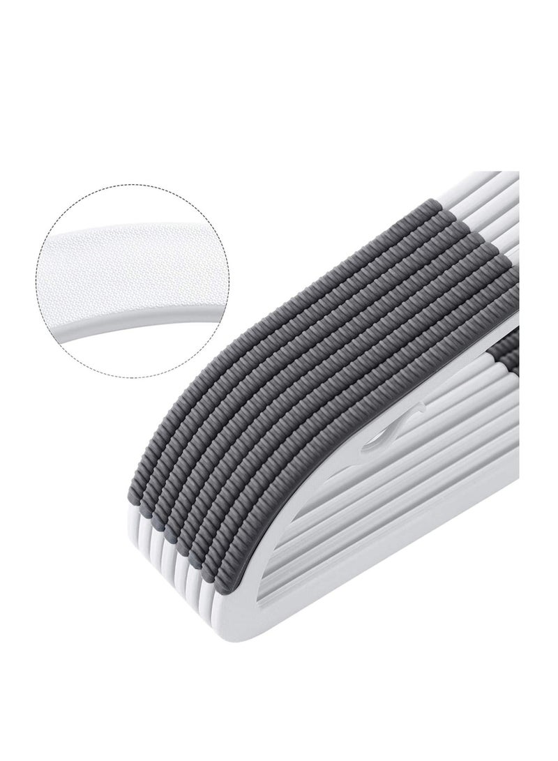 Bukela Clothes Hangers, Heavy Duty Durable Standard Clothes Hanger, Plastic Suit Coat Shirt Hangers, 50 PACK Space Saving Clothes Hanger with Rubber Coating 16.5Inches - 50pcs Light Grey) - Image 4