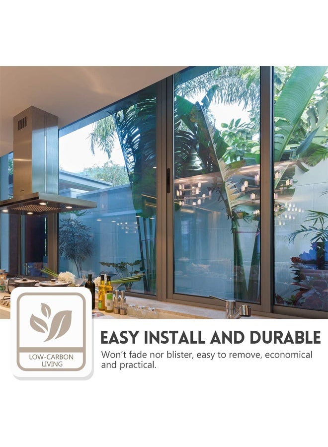 إتش كيو جيمنغ ملصق فيلم نافذة، فيلم عاكس للخصوصية في اتجاه واحد، فيلم ثابت للخصوصية أثناء النهار، فيلم نافذة للتحكم في الحرارة، مانع لأشعة الشمس فوق البنفسجية عاكس للنوافذ للمنزل والمكتب، فضي - Image 5