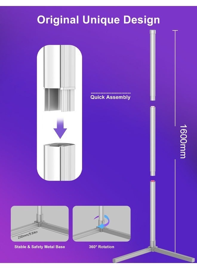 KLNAMAEAAN Remote Control Bluetooth Version RGBIC LED Floor Lamp For Corner Standing, Bedroom and Bedside Decoration Living Room 1.6 Meter - Image 4